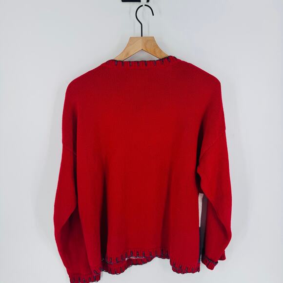 Vintage Heirloom Collections Heart Patchwork Embroidered Cardigan Sweater Size L - Picture 2 of 8